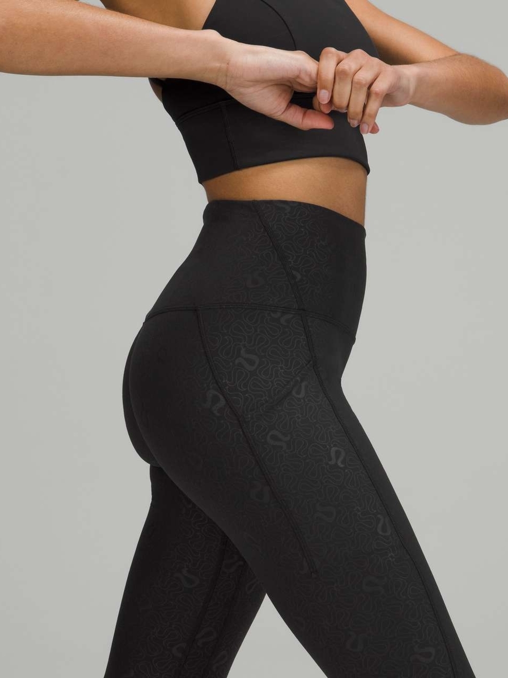 Lululemon Align High-Rise Pant with Pockets 25" Embossed Black 18